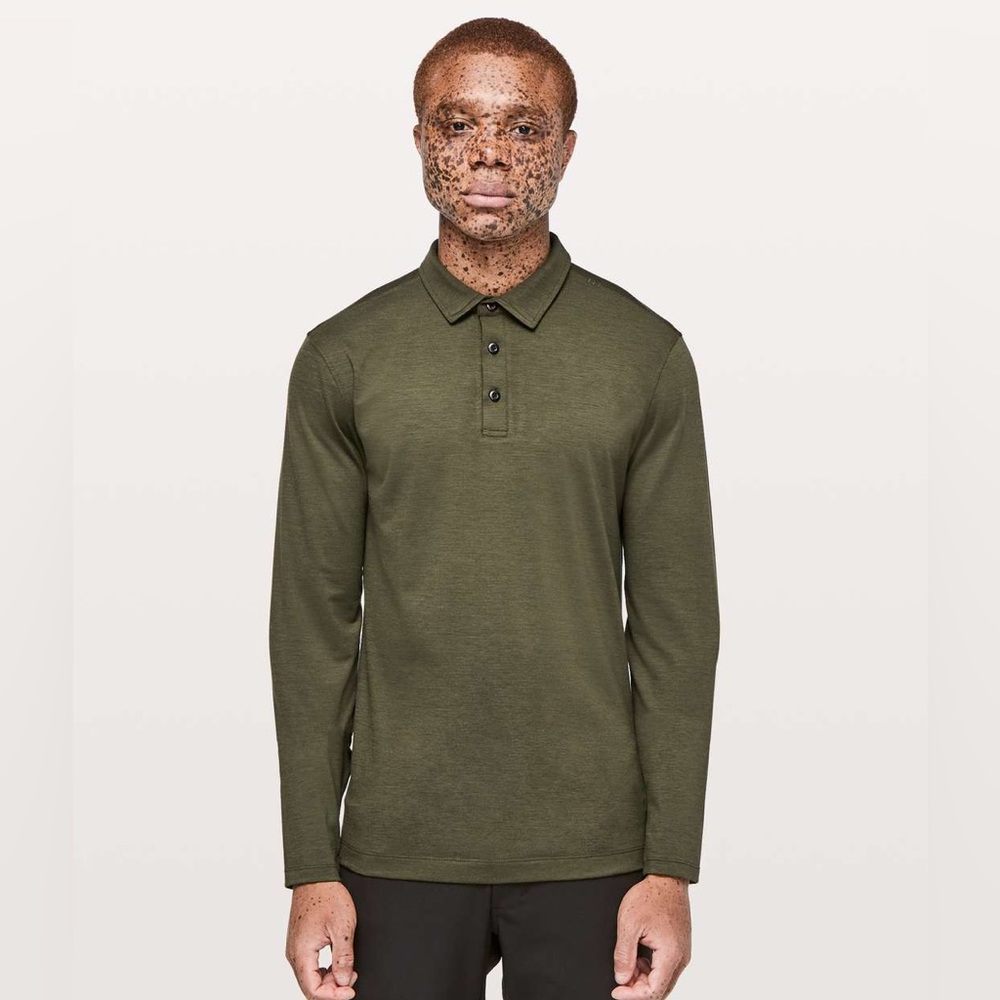 Lululemon Evolution Polo Long Sleeve XL Dark Olive